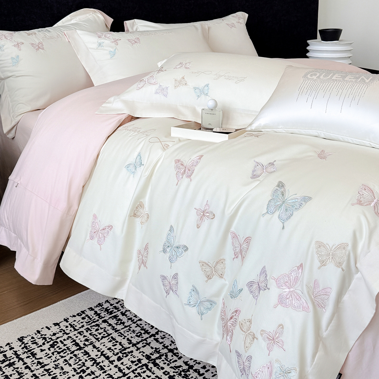 91家纺网 家纺一手货源 找家纺 （总）家居1号家纺 2025新款超细旦纯棉磨毛四件套-蝶舞（控价标准288加大308 会员优惠10元）