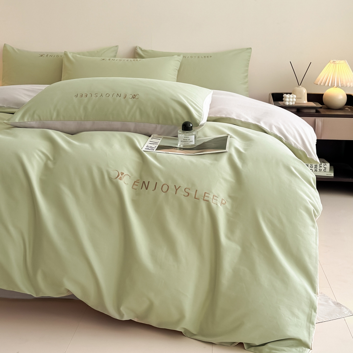 91家纺网 家纺一手货源 找家纺 （总）拼社家纺 2025秋冬A类全棉加厚磨毛四件套刺绣纯棉不掉毛四件套-缪斯（提供买家秀）