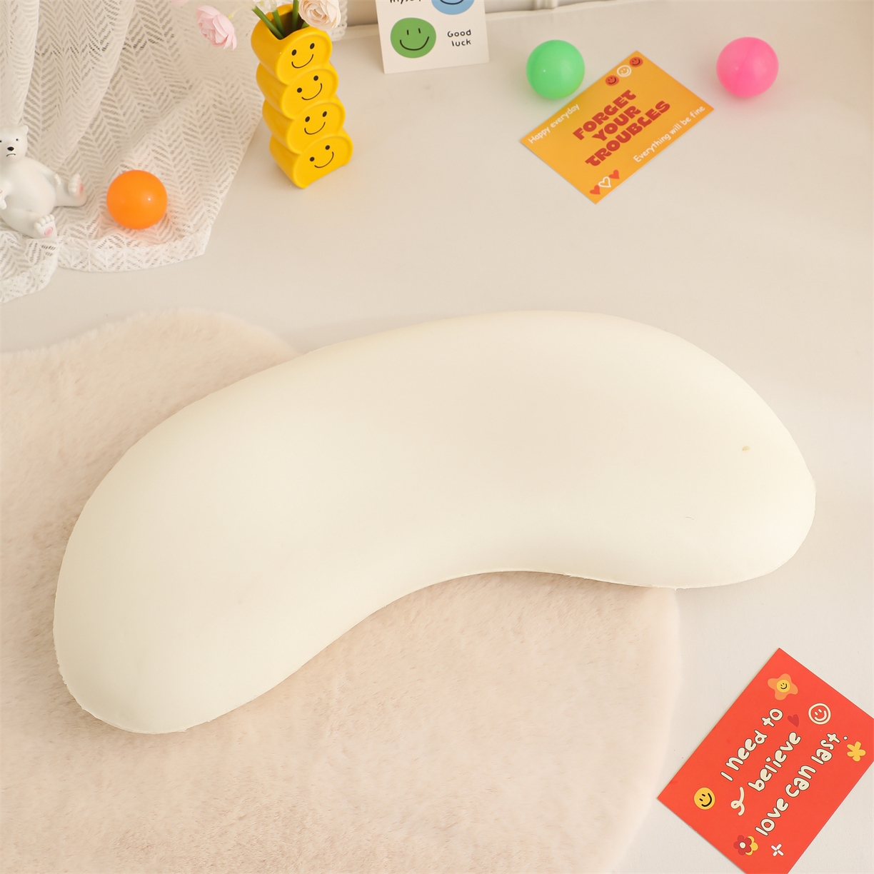 91家纺网 家纺一手货源 找家纺 芯洲 2025新款针织棉印花记忆枕卡通可爱儿童小熊宿舍枕头枕芯 晚安熊-粉