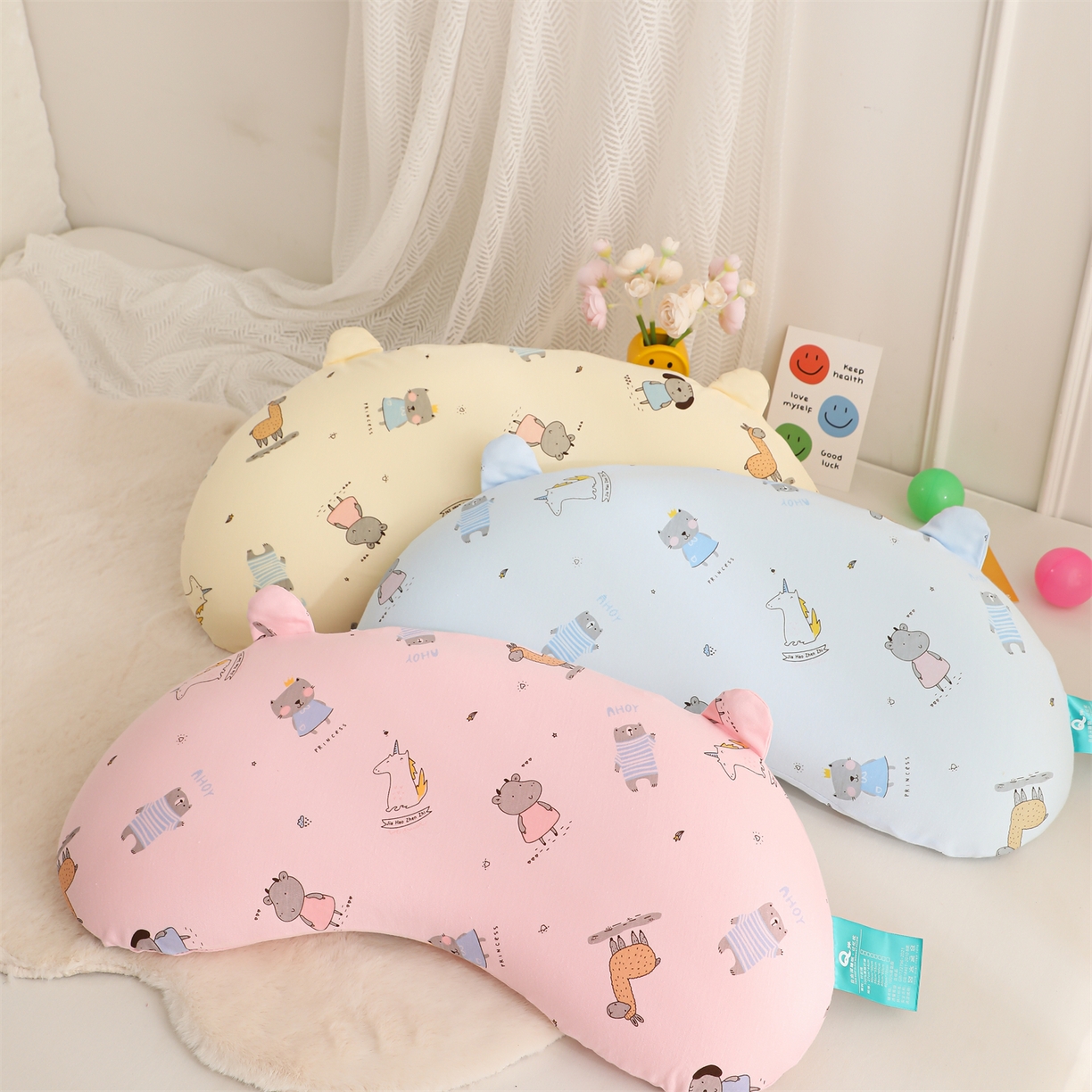 91家纺网 家纺一手货源 找家纺 芯洲 2025新款针织棉印花记忆枕卡通可爱儿童小熊宿舍枕头枕芯 组合图