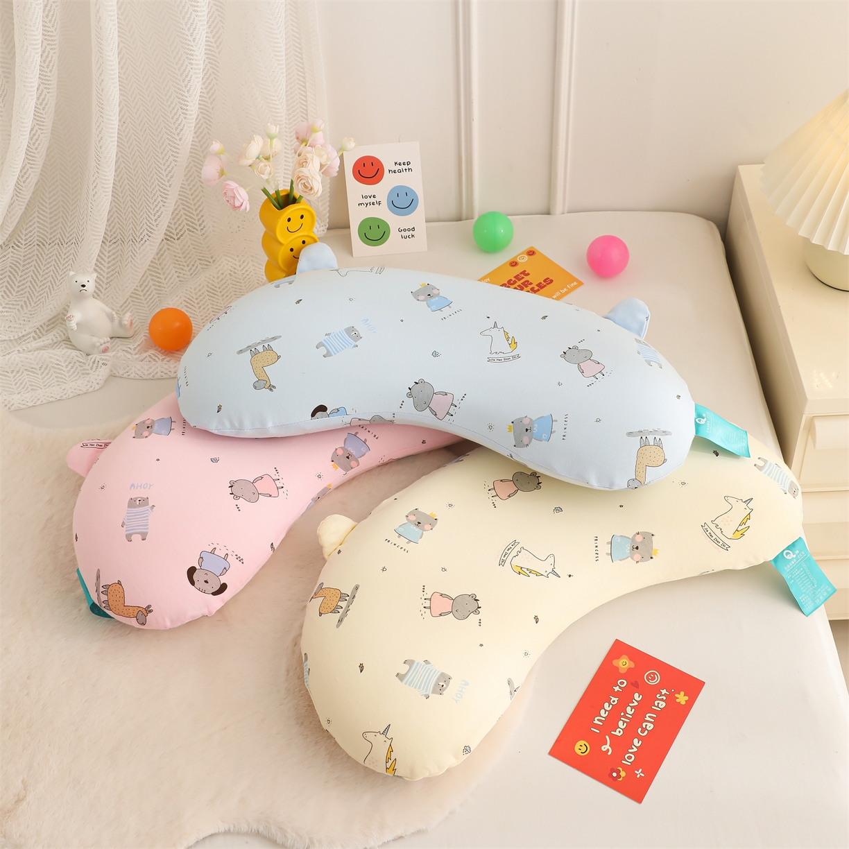 芯洲 2025新款针织棉印花记忆枕卡通可爱儿童小熊宿舍枕头枕芯 组合图