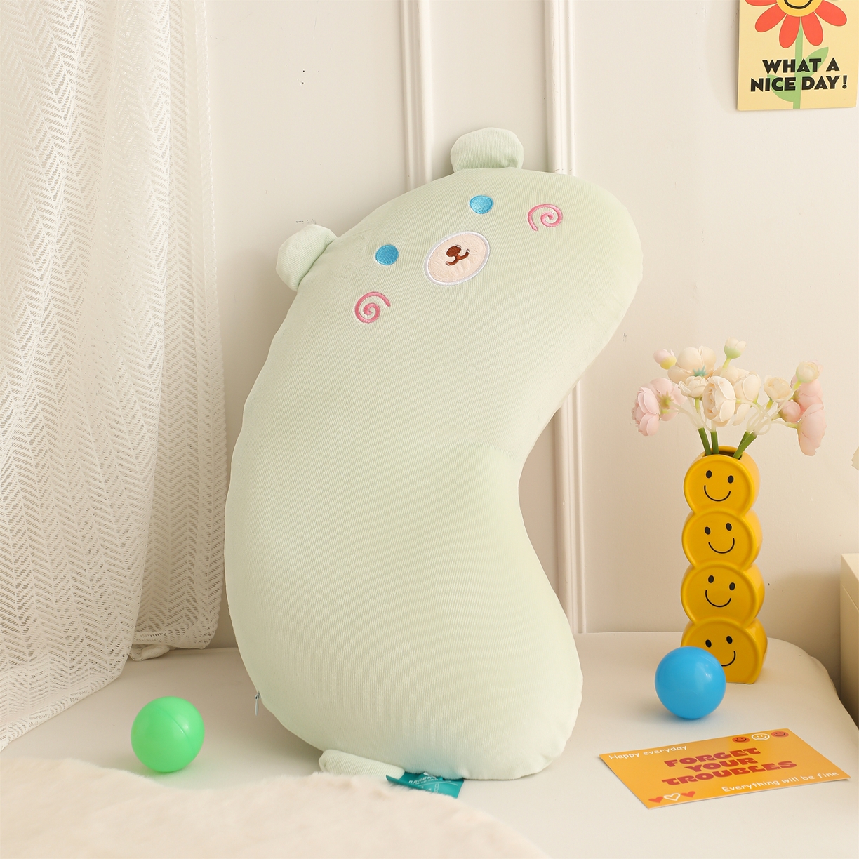 91家纺网 家纺一手货源 找家纺 （总）芯洲 2025新款条绒月亮枕记忆枕卡通可爱小熊秋冬宿舍枕头枕芯