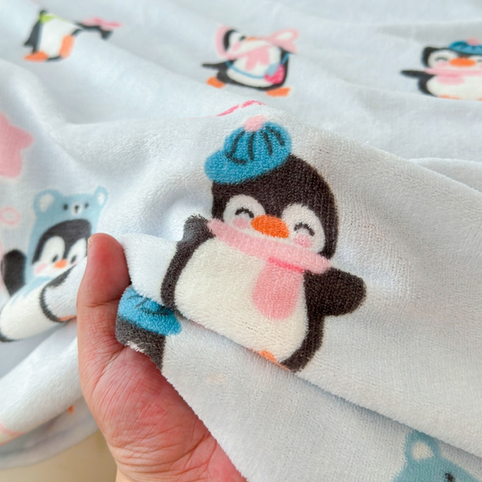 91家纺网 家纺一手货源 找家纺 澜妃 2025新款高克重软软糯糯牛奶绒单床单CD系列（小红书推荐） CD-企鹅星球