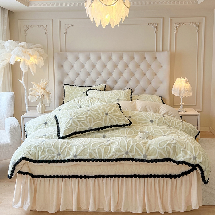 91家纺网 家纺一手货源 找家纺 （总）网红馆（ck家纺） 2025新款兔毛绒牛奶绒床盖四件套-花悠然