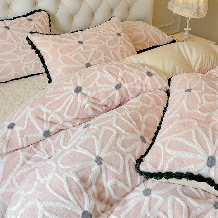 91家纺网 家纺一手货源 找家纺 （总）网红馆（ck家纺） 2025新款兔毛绒牛奶绒床盖四件套-花悠然