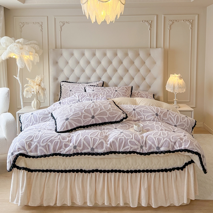 91家纺网 家纺一手货源 找家纺 （总）网红馆（ck家纺） 2025新款兔毛绒牛奶绒床盖四件套-花悠然