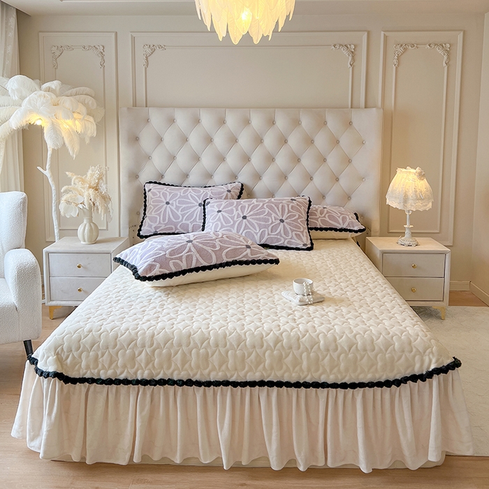 91家纺网 家纺一手货源 找家纺 网红馆（ck家纺） 2025新款兔毛绒牛奶绒床盖四件套-花悠然 花悠然-紫色