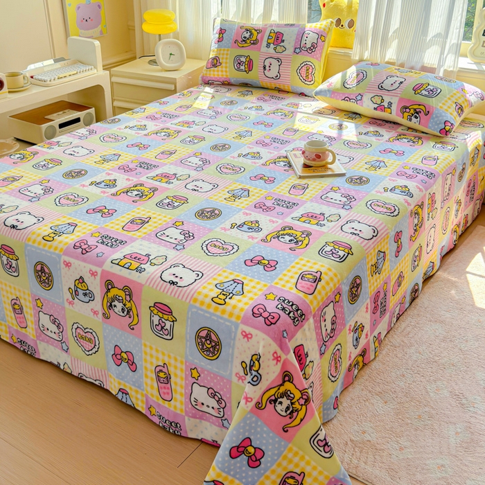 91家纺网 家纺一手货源 找家纺 澜妃 2025新款高克重软软糯糯牛奶绒单床单CD系列（小红书推荐） CD-少女心