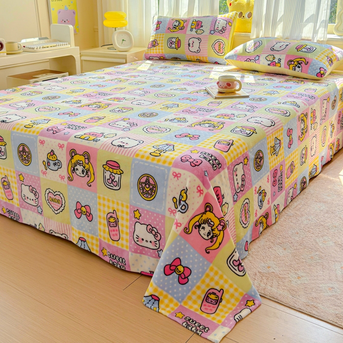 91家纺网 家纺一手货源 找家纺 澜妃 2025新款高克重软软糯糯牛奶绒单床单CD系列（小红书推荐） CD-少女心