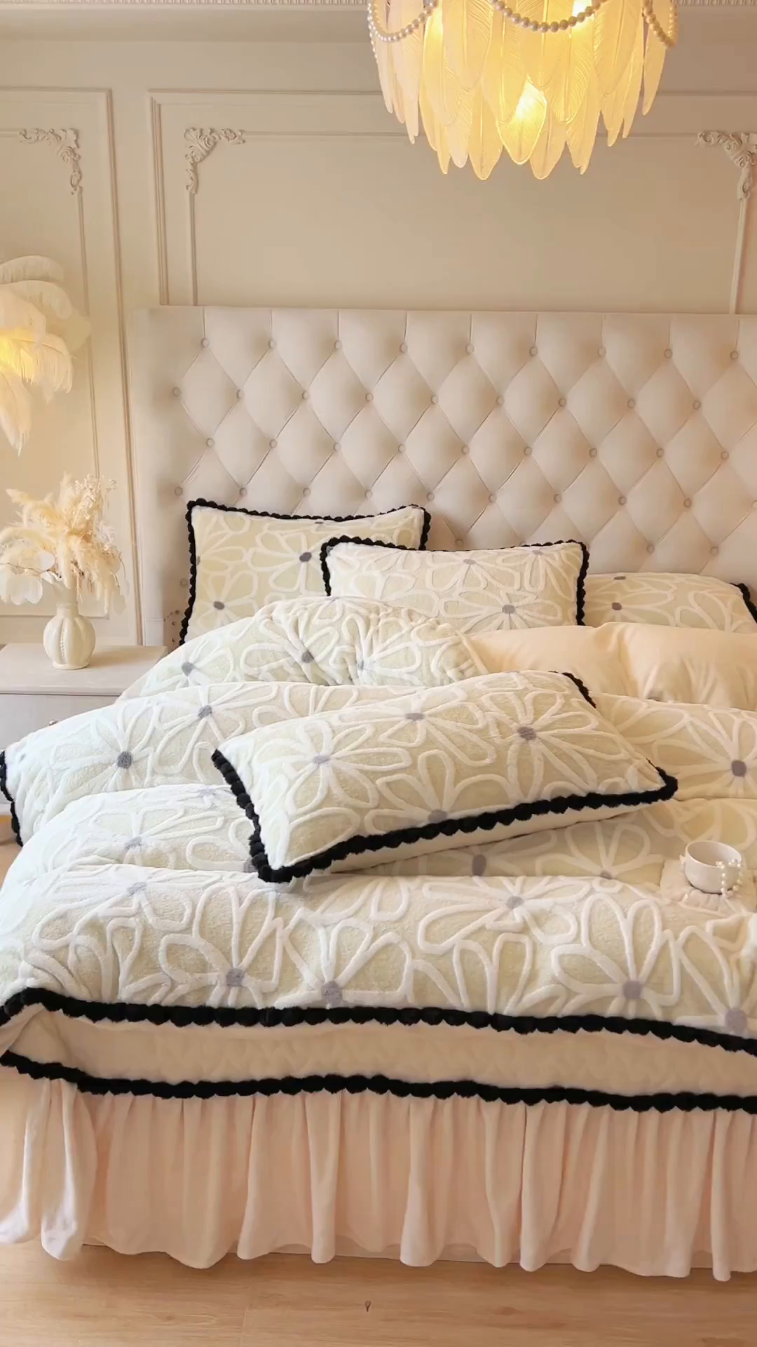 91家纺网 家纺一手货源 找家纺 网红馆（ck家纺） 2025新款兔毛绒牛奶绒床盖四件套-花悠然 花悠然-绿色