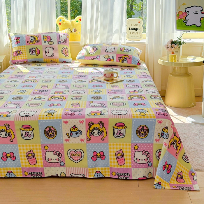 91家纺网 家纺一手货源 找家纺 澜妃 2025新款高克重软软糯糯牛奶绒单床单CD系列（小红书推荐） CD-少女心