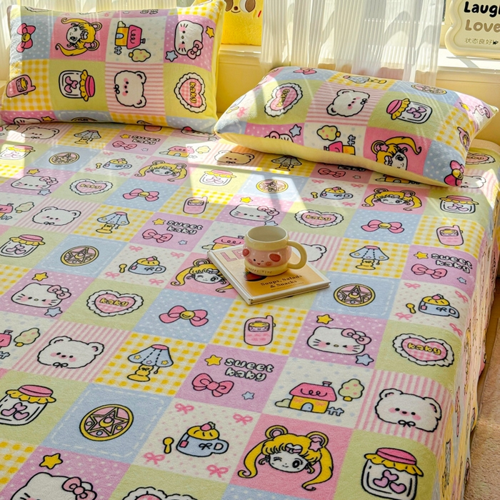 91家纺网 家纺一手货源 找家纺 澜妃 2025新款高克重软软糯糯牛奶绒单床单CD系列（小红书推荐） CD-少女心