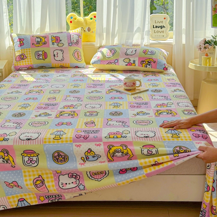 91家纺网 家纺一手货源 找家纺 澜妃 2025新款高克重软软糯糯牛奶绒单床单CD系列（小红书推荐） CD-少女心