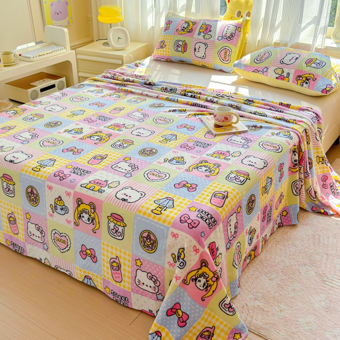 91家纺网 家纺一手货源 找家纺 澜妃 2025新款高克重软软糯糯牛奶绒单床单CD系列（小红书推荐） CD-少女心