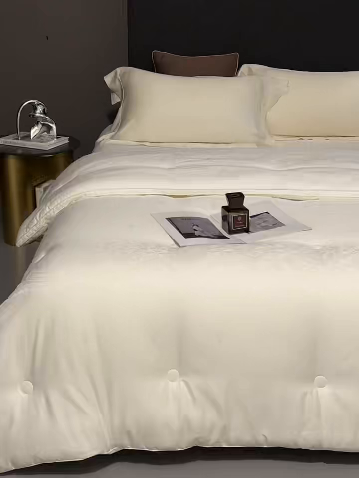 91家纺网 家纺一手货源 找家纺 南通朵美纺织品有限公司 2025新款高级仿鹅绒被被子被芯 仿鹅绒被-白