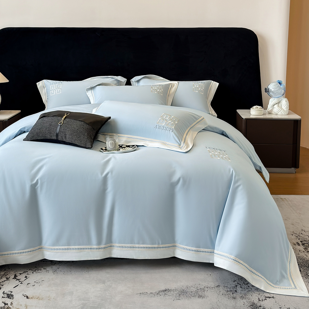 91家纺网 家纺一手货源 找家纺 （总）家居1号家纺 2025新款超细旦全棉磨毛四件套-梵西（控价标准288加大308 会员优惠10元）