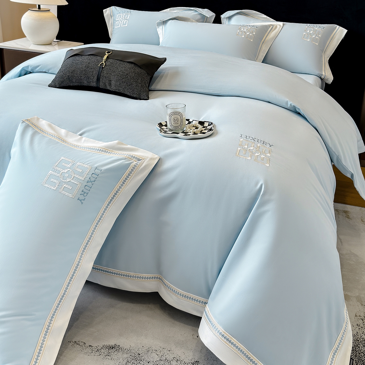 91家纺网 家纺一手货源 找家纺 （总）家居1号家纺 2025新款超细旦全棉磨毛四件套-梵西（控价标准288加大308 会员优惠10元）