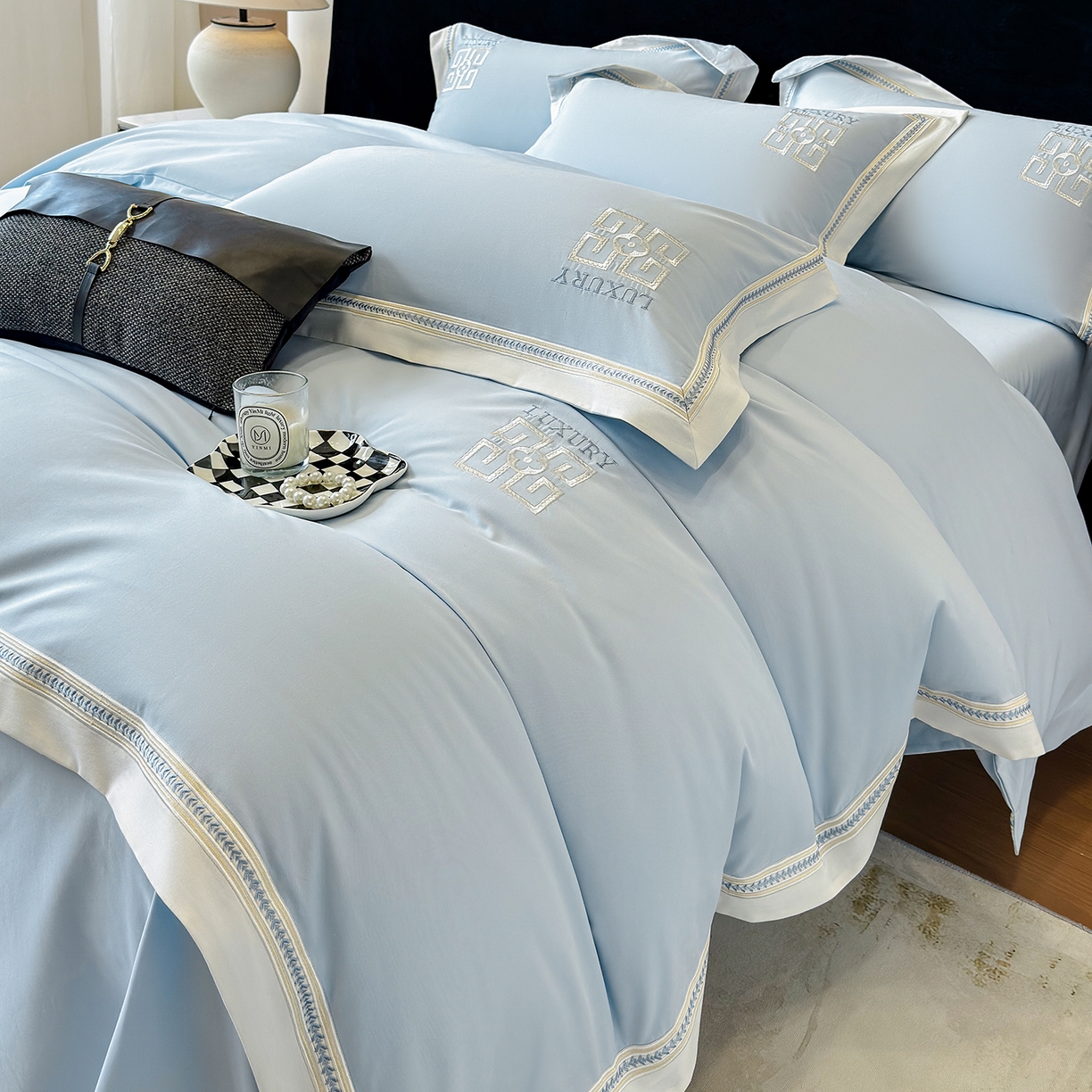 91家纺网 家纺一手货源 找家纺 （总）家居1号家纺 2025新款超细旦全棉磨毛四件套-梵西（控价标准288加大308 会员优惠10元）