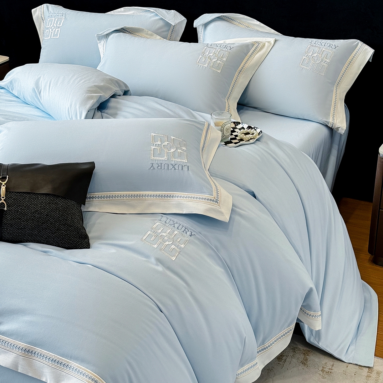 91家纺网 家纺一手货源 找家纺 （总）家居1号家纺 2025新款超细旦全棉磨毛四件套-梵西（控价标准288加大308 会员优惠10元）