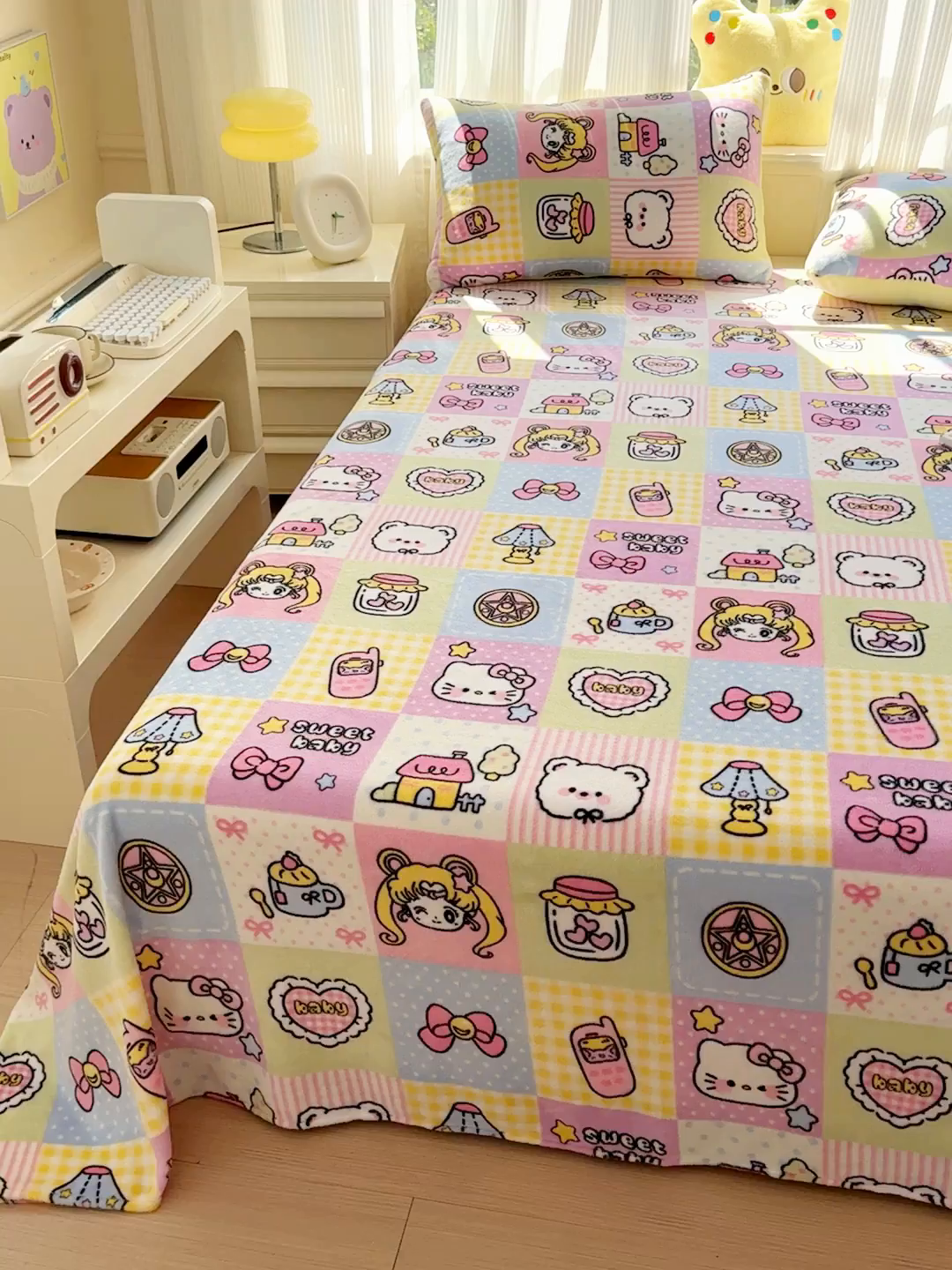 91家纺网 家纺一手货源 找家纺 澜妃 2025新款高克重软软糯糯牛奶绒单床单CD系列（小红书推荐） CD-少女心