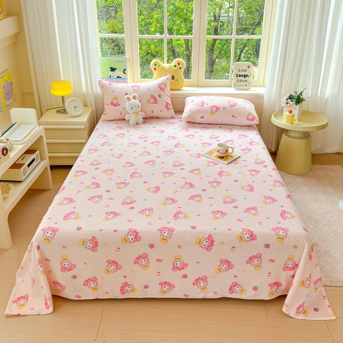 91家纺网 家纺一手货源 找家纺 澜妃 2025新款高克重软软糯糯牛奶绒单床单CD系列（小红书推荐） CD-小美甜品屋