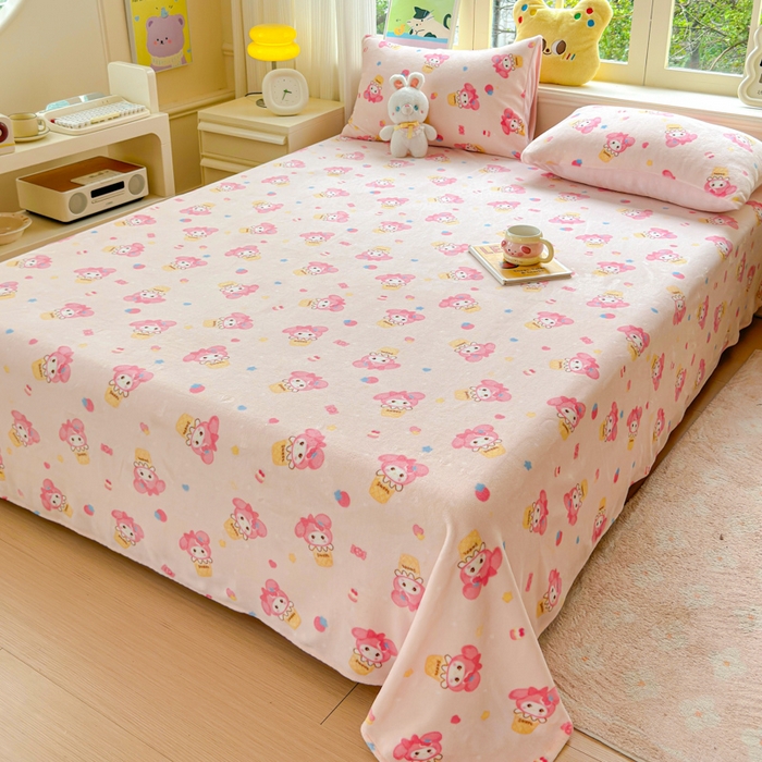 91家纺网 家纺一手货源 找家纺 澜妃 2025新款高克重软软糯糯牛奶绒单床单CD系列（小红书推荐） CD-小美甜品屋