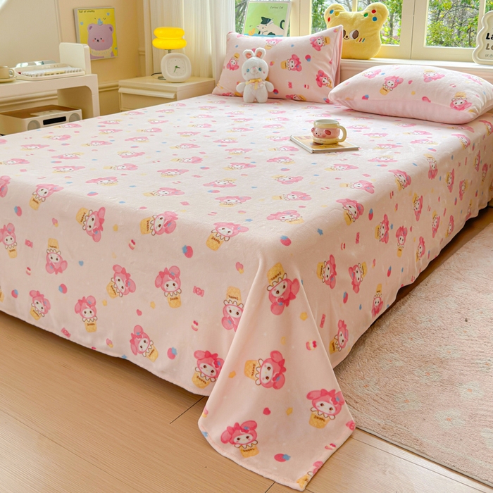 91家纺网 家纺一手货源 找家纺 澜妃 2025新款高克重软软糯糯牛奶绒单床单CD系列（小红书推荐） CD-小美甜品屋