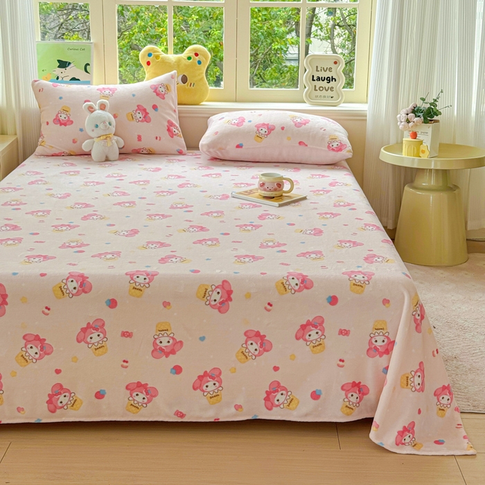 91家纺网 家纺一手货源 找家纺 澜妃 2025新款高克重软软糯糯牛奶绒单床单CD系列（小红书推荐） CD-小美甜品屋