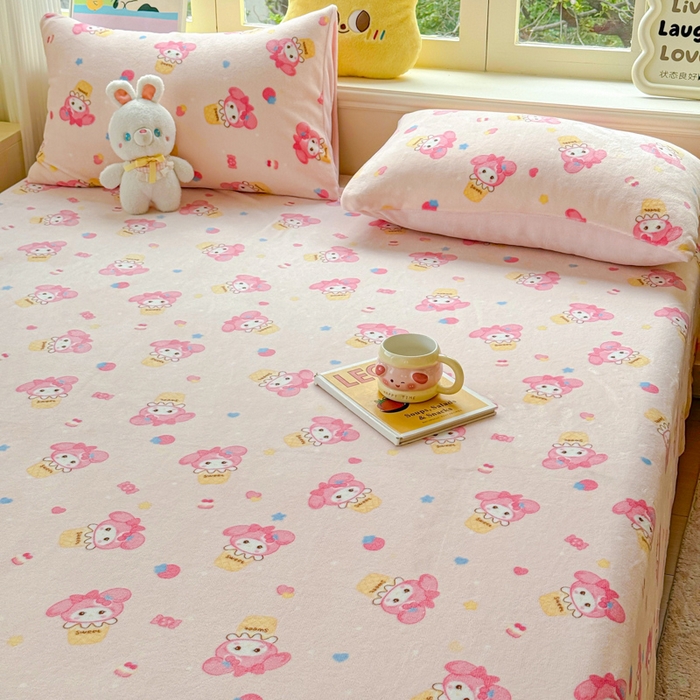 91家纺网 家纺一手货源 找家纺 澜妃 2025新款高克重软软糯糯牛奶绒单床单CD系列（小红书推荐） CD-小美甜品屋