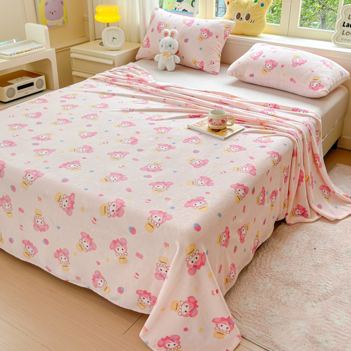 91家纺网 家纺一手货源 找家纺 澜妃 2025新款高克重软软糯糯牛奶绒单床单CD系列（小红书推荐） CD-小美甜品屋