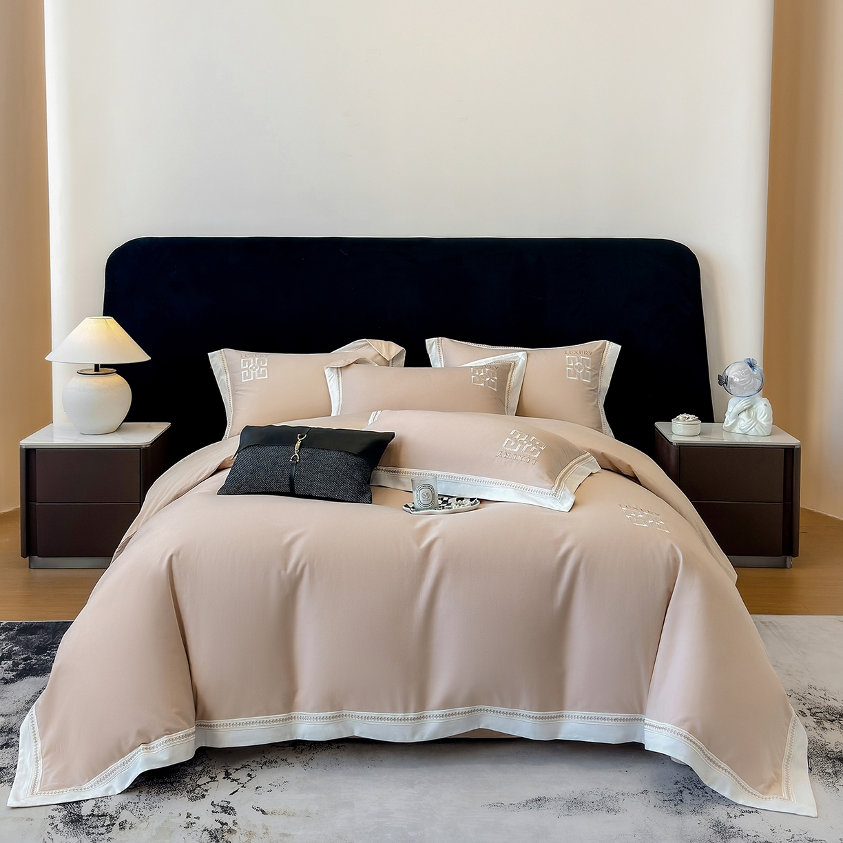 91家纺网 家纺一手货源 找家纺 （总）家居1号家纺 2025新款超细旦全棉磨毛四件套-梵西（控价标准288加大308 会员优惠10元）