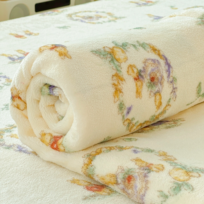 91家纺网 家纺一手货源 找家纺 澜妃 2025新款高克重软软糯糯牛奶绒单床单CD系列（小红书推荐） CD-小兔幻境