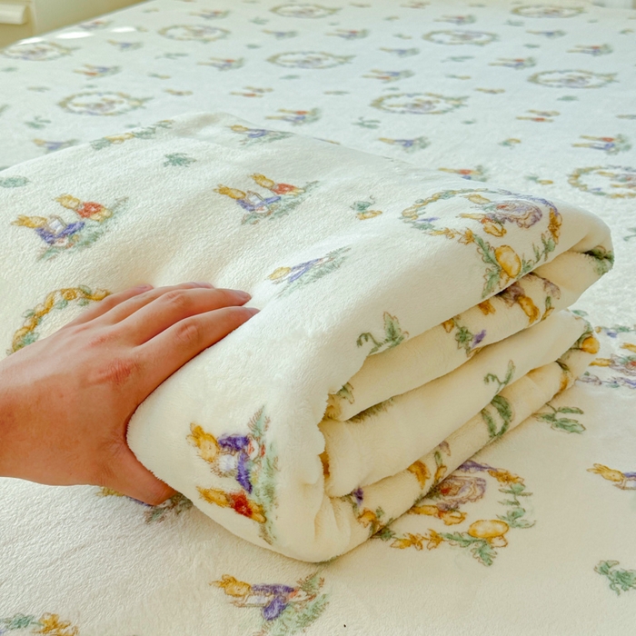 91家纺网 家纺一手货源 找家纺 澜妃 2025新款高克重软软糯糯牛奶绒单床单CD系列（小红书推荐） CD-小兔幻境