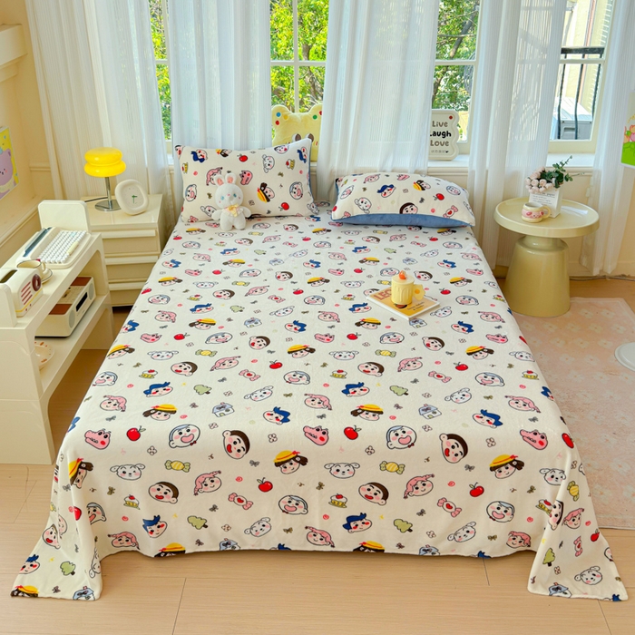 91家纺网 家纺一手货源 找家纺 澜妃 2025新款高克重软软糯糯牛奶绒单床单CD系列（小红书推荐） CD-小小新