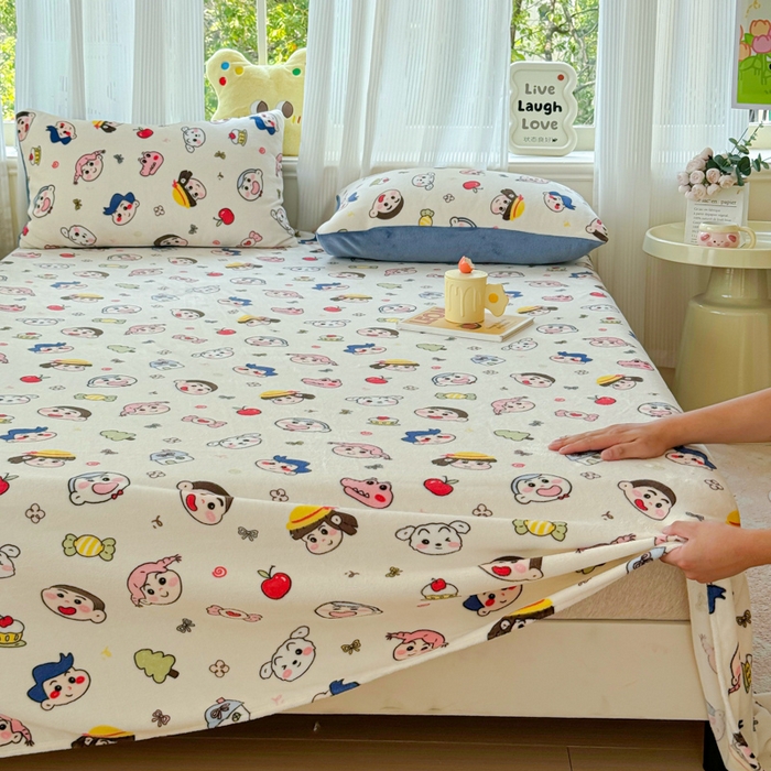 91家纺网 家纺一手货源 找家纺 澜妃 2025新款高克重软软糯糯牛奶绒单床单CD系列（小红书推荐） CD-小小新