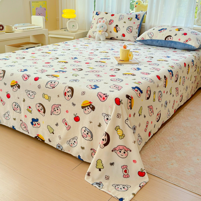 91家纺网 家纺一手货源 找家纺 澜妃 2025新款高克重软软糯糯牛奶绒单床单CD系列（小红书推荐） CD-小小新