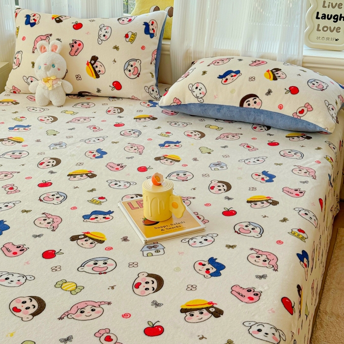 91家纺网 家纺一手货源 找家纺 澜妃 2025新款高克重软软糯糯牛奶绒单床单CD系列（小红书推荐） CD-小小新