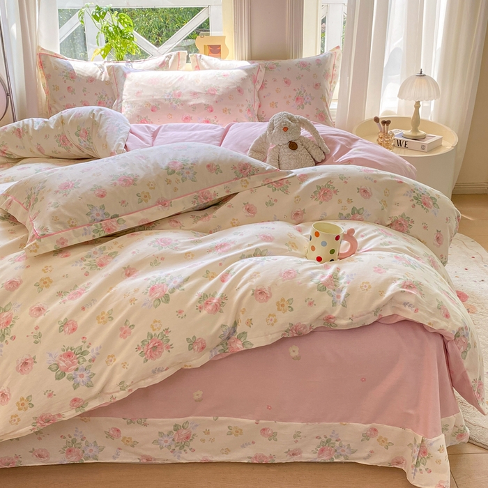 凌鼎 2025新款多规格掉边13070全棉四件套安然花语