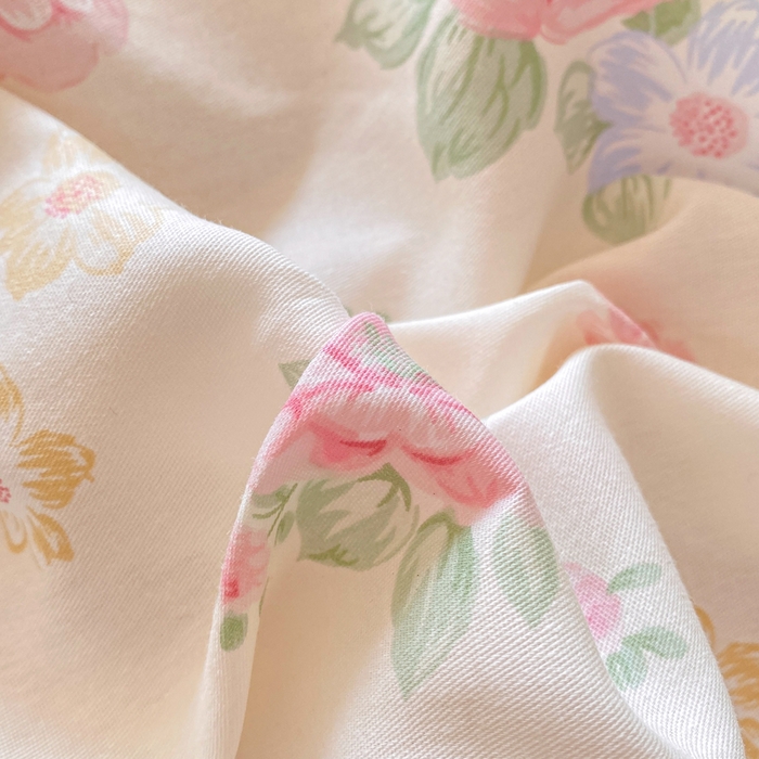 91家纺网 家纺一手货源 找家纺 凌鼎 2025新款多规格掉边13070全棉四件套安然花语