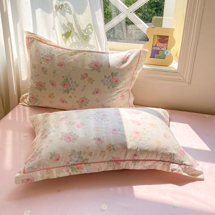 91家纺网 家纺一手货源 找家纺 凌鼎 2025新款多规格掉边13070全棉四件套安然花语