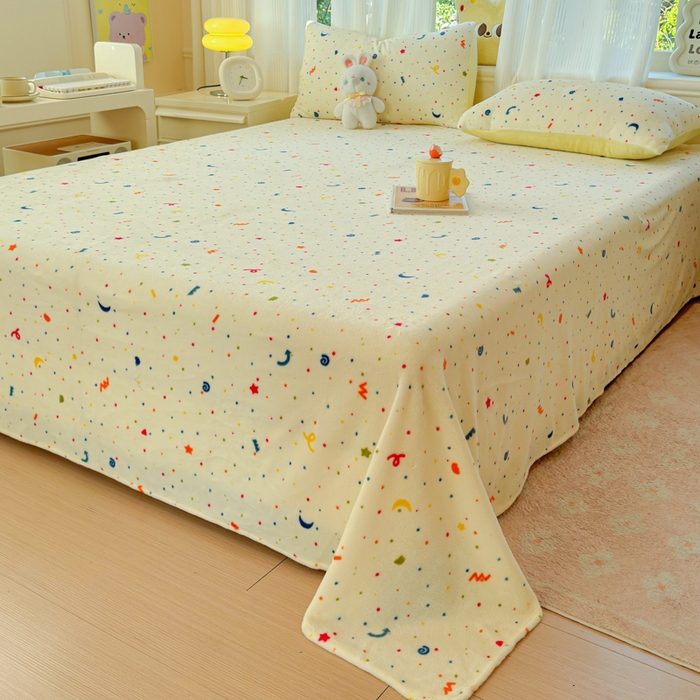 91家纺网 家纺一手货源 找家纺 澜妃 2025新款高克重软软糯糯牛奶绒单床单CD系列（小红书推荐） CD-芝士酪