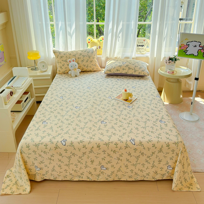 91家纺网 家纺一手货源 找家纺 澜妃 2025新款高克重软软糯糯牛奶绒单床单CD系列（小红书推荐） CD-枝枝兔