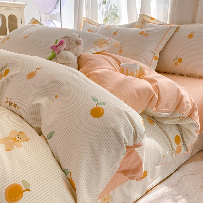 91家纺网 家纺一手货源 找家纺 凌鼎 2025新款多规格掉边13070全棉四件套欢乐碰碰熊