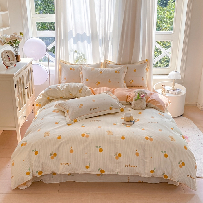 91家纺网 家纺一手货源 找家纺 凌鼎 2025新款多规格掉边13070全棉四件套欢乐碰碰熊