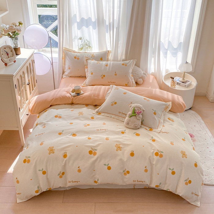 91家纺网 家纺一手货源 找家纺 凌鼎 2025新款多规格掉边13070全棉四件套欢乐碰碰熊