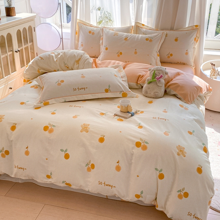 91家纺网 家纺一手货源 找家纺 凌鼎 2025新款多规格掉边13070全棉四件套欢乐碰碰熊