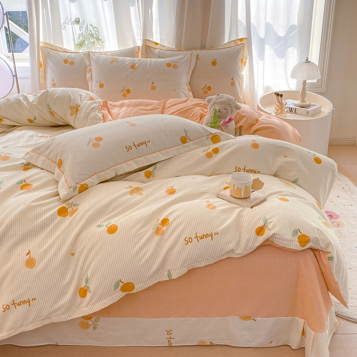 凌鼎 2025新款多规格掉边13070全棉四件套欢乐碰碰熊