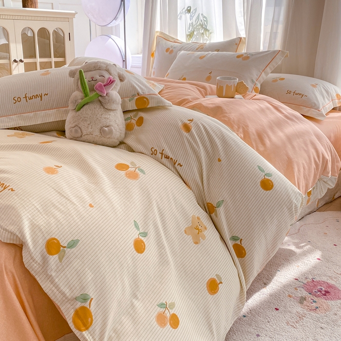 91家纺网 家纺一手货源 找家纺 凌鼎 2025新款多规格掉边13070全棉四件套欢乐碰碰熊