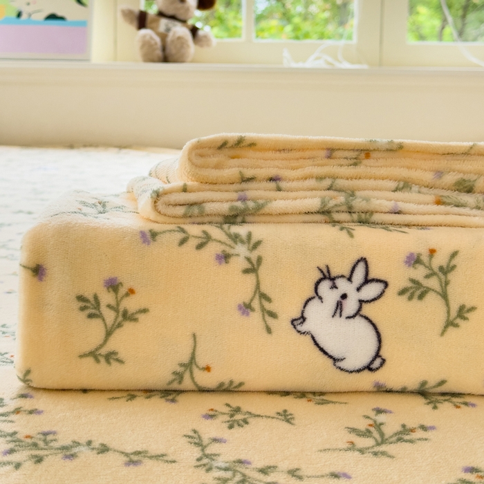 91家纺网 家纺一手货源 找家纺 澜妃 2025新款高克重软软糯糯牛奶绒单床单CD系列（小红书推荐） CD-枝枝兔