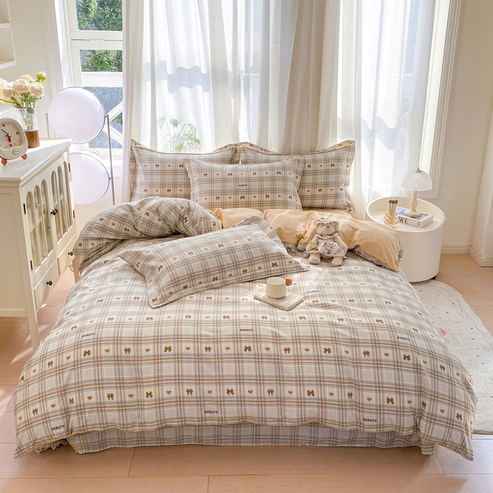 91家纺网 家纺一手货源 找家纺 凌鼎 2025新款多规格掉边13070全棉四件套时光记忆